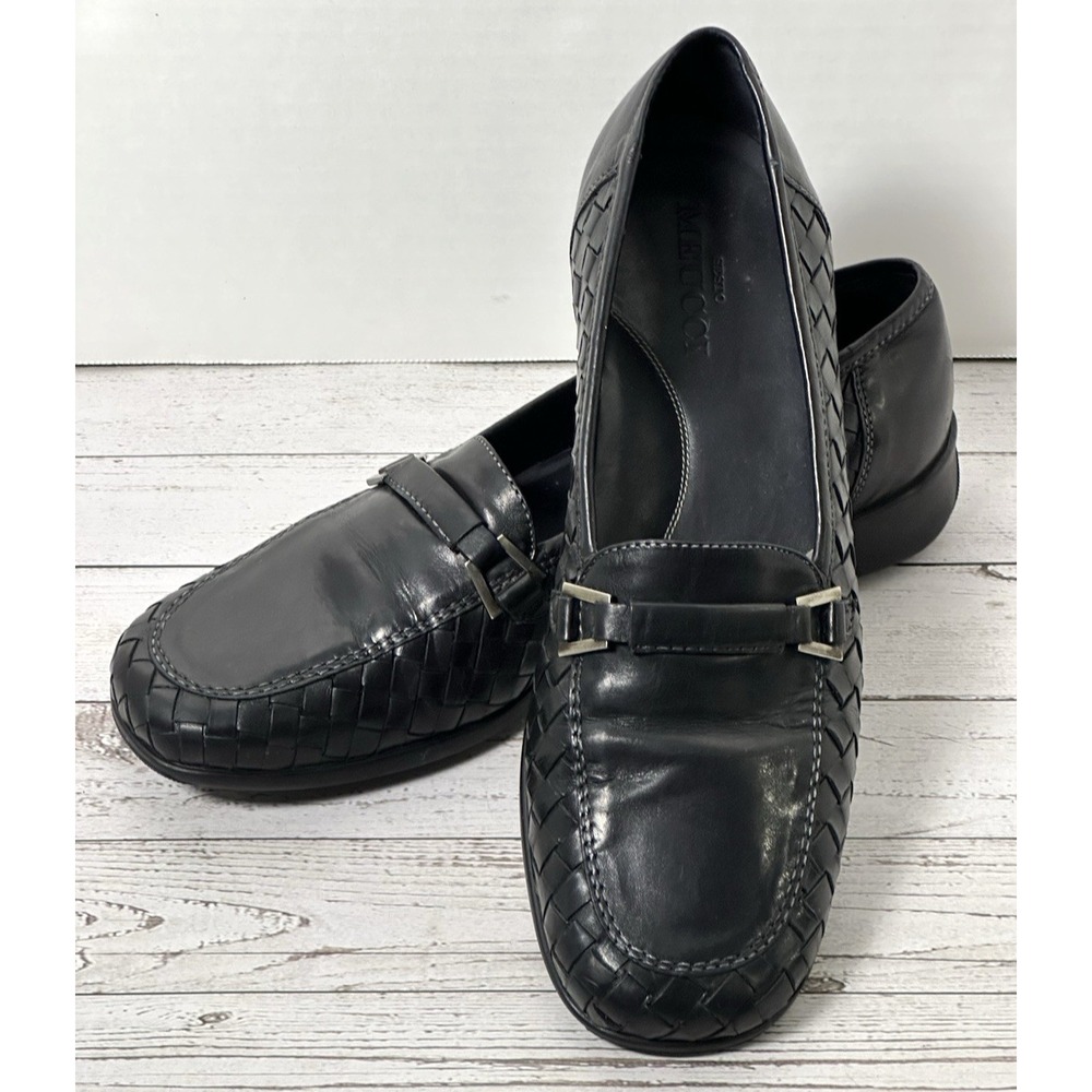 Sesto Meucci Black Woven Loafers Italian Woven Loafers With Bucket Size 9M - Picture 8 of 16